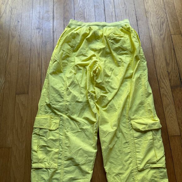 Free People FP Movement Size S Yellow Cotton Blend Mesmerize Me Cargo Pants - Picture 14 of 16
